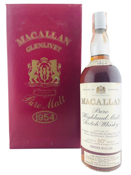 Macallan 1954 Campbell Hope and King 80 Proof​ Rinaldi Import