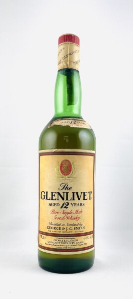 Glenlivet 1980s 12 Year Old Unblended Seagram Italia Import