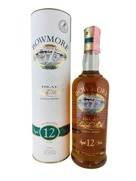 Bowmore 1990s 12 Year Old Screen Print Gold/Green