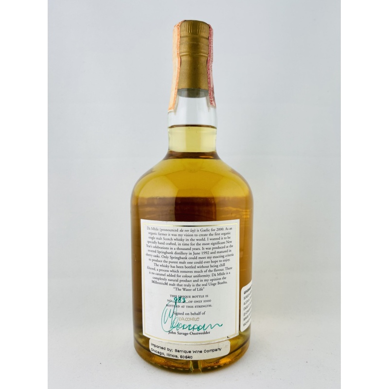 Springbank 1992 Da Mhile 7 Year Old Organic