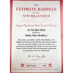 Dallas Dhu 1978 21 Year Old Ultimate Barrels for the New Millennium