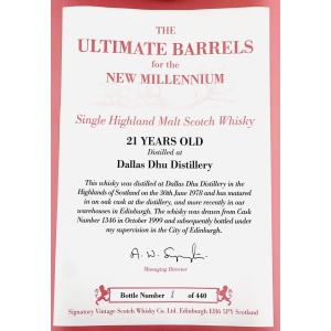 Dallas Dhu 1978 21 Year Old Ultimate Barrels for the New Millennium