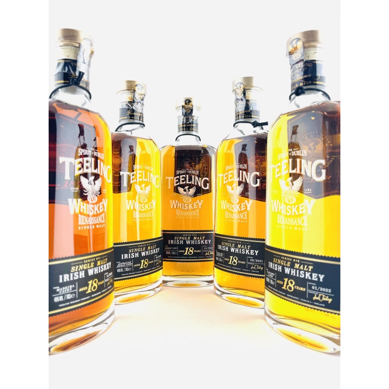 Teeling Renaissance Series 18 Year Old Full Set No.1 - No.5